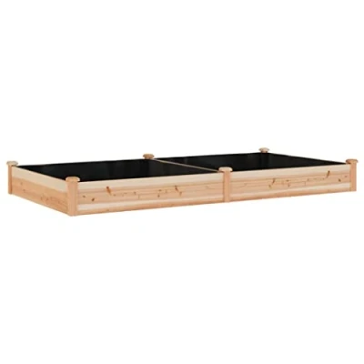 Afbeelding van Plantenbak verhoogd met voering 240x120x25 cm massief vurenhout