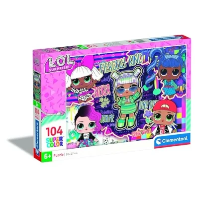 Afbeelding van Clementoni Jigsaw puzzel LOL 104 stukjes Supercolor voor kinderen 6 8 jaar, cartoon, cadeau jongens/meisjes, kinderen, gemaakt in Italië, 25785