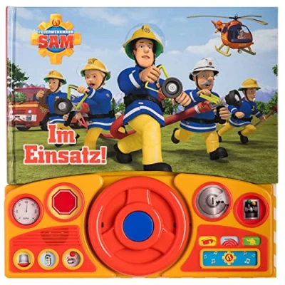Afbeelding van Feuerwehrmann Sam Im Einsatz! Soundbuch Pappbilderbuch mit beweglichem Lenkrad und 13 spannenden Geräuschen für Kinder ab 3 Jahren