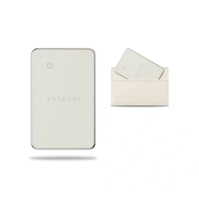 Afbeelding van SATECHI FindAll Wallet Tracker, Carte Localisation Portefeuille Légère avec Apple Find My, Recharge sans Fil, Alerte Sonore, Résistante à l’Eau, pour iPhone, iPad, Mac Beige