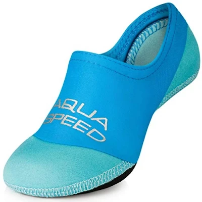 Afbeelding van Aqua Speed Neo Socks Elastische neopreen sokken voor kinderen met antislipzool, eenvoudige bediening, kleur blauw/lichtblauw, maat 24/25, Lichtblauw