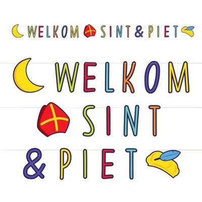 Afbeelding van Letterslinger Welkom Sint en Piet 3 meter
