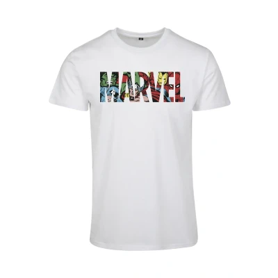Afbeelding van Mister TEE Marvel LOGO Character Tshirt print, Heren, Maat: Large, White