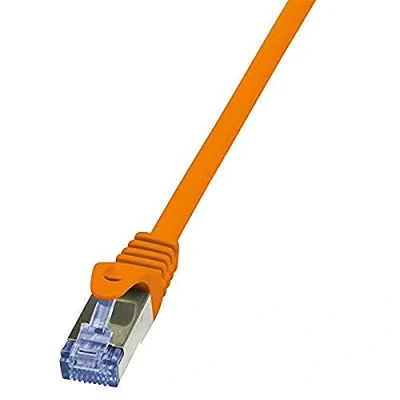Afbeelding van LogiLink CQ3098S RJ45 Netwerkkabel, patchkabel CAT 6A S/FTP 10.00 m Oranje Vlambestendig, Snagless 1 stuk(s)