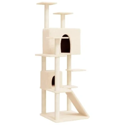 Afbeelding van Kattenmeubel met sisal krabpalen 153 cm crmekleurig