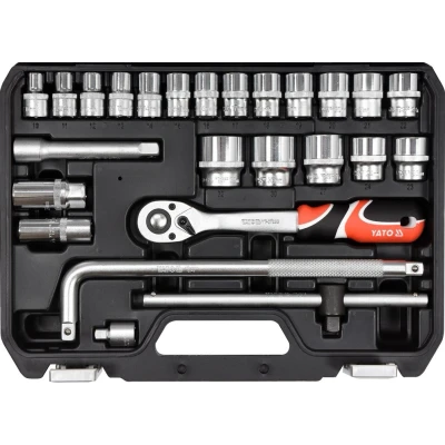 Afbeelding van YATO YT 38741 Doppenset 25 Chroom Molybdeenstaal 1/2
