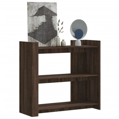 Afbeelding van Wandtafel 100x35x90 cm bewerkt hout bruin eikenkleurig