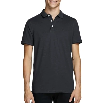Afbeelding van Jack &amp; Jones Epaulos SS NOOS Poloshirt, Heren, Maat: Large, Dark grey melange