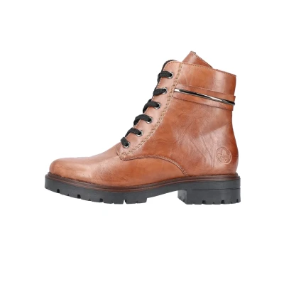 Afbeelding van Rieker Veterboots, Dames, Maat: 38, Braun Hoogwaardig imitatieleer