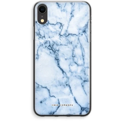 Afbeelding van Case Company® hoesje geschikt voor iPhone XR Blauw marmer Soft Cover Telefoonhoesje Bescherming aan alle Kanten en Schermrand