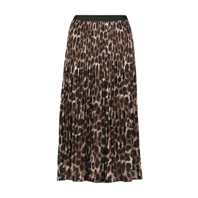 Afbeelding van Betty &amp; Co À IMPRIMÉ Animalier Plooirok, Dames, Maat: 36, Brown nature