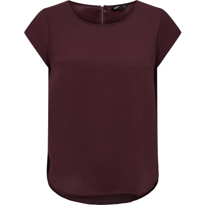 Afbeelding van ONLY Onlvic Solid Blouse, Dames, Maat: 36, Chocolate truffle