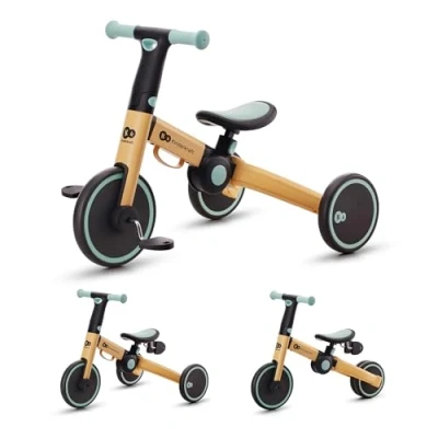 Image de kk Kinderkraft 4TRIKE Tricycle 3en1, pliable, Vélo sans Pédales, Bébé, Mini Draisienne, Trotteur, Selle réglable, Trois Roues, De 12 mois à environ 5 ans, 25kg, Bleu