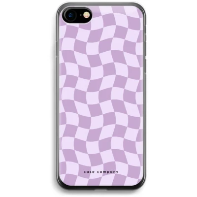 Afbeelding van Case Company® hoesje geschikt voor iPhone 7 Grid Paars Soft Cover Telefoonhoesje Bescherming aan alle Kanten en Schermrand