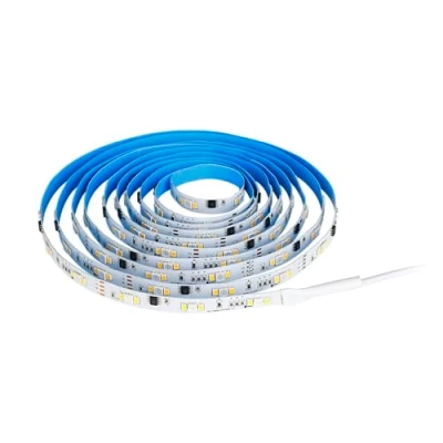 Afbeelding van EGLO RGBIC Ledstrip, lichtstrip met lichteffecten, decoratie voor kantoor, gaming en feest, meerkleurige led strip afstandsbediening, warm wit RGB, 5 m