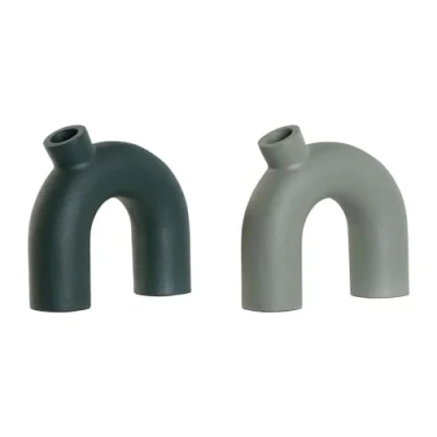 Afbeelding van Vaas Home ESPRIT Groen Aluminium 19 x 5 17 cm (2 Stuks)