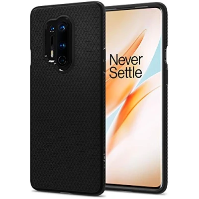 Afbeelding van Spigen beschermhoes voor OnePlus 8 Pro [Liquid Air], zacht, geometrisch patroon, dubbele bescherming, dun, licht, compatibel met (2020) zwart