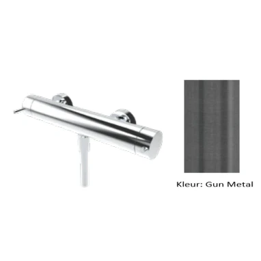 Afbeelding van Waterevolution Flow douchethermostaat met douchegarnituur PVD gun Metal T140TNGME
