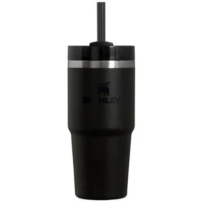 Afbeelding van Stanley Quencher FlowState H2.0 Thermosbeker van roestvrij staal met deksel en rietje voor water, thee of ijskoffie, smoothies nog veel meer, Zwart (Black 2.0), 415 ml