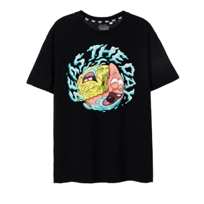 Afbeelding van Spongebob Squarepants Heren T shirt in het Zwart Seas the Day en Patrick volwassen grafische met korte mouwen Retro cartoon serie film lichtgewicht top,