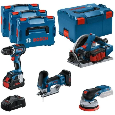 Afbeelding van Bosch Professional Accu Toolkit 4 delig 18V GSR+GKT+GST+GEX in L Boxx 0615990N36