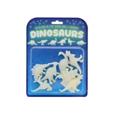 Afbeelding van 7 glow in the dark 3D muur dino s 24542