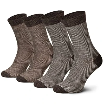 Afbeelding van 2 paar alpacasokken, wollen sokken voor dames en heren, knuffelige, ademende van fijne wol, Beige/Bruin