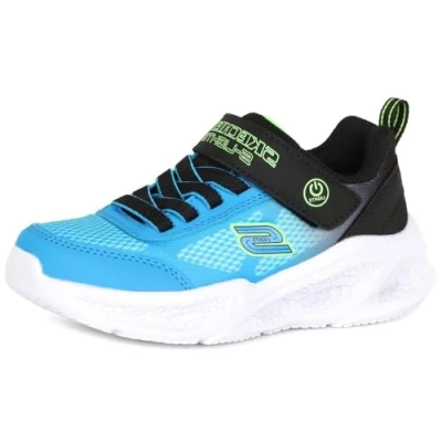Afbeelding van Skechers Light UP Meteorlights Sneakers laag voor kinderen, Maat: 28, Black/blue/lime Imitatieleer/ textiel