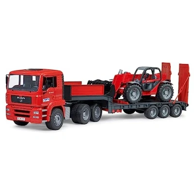 Image de bruder 02774 Man TGA Remorque avec chargeur télescopique Manitou MLT 633 1:16 Véhicules, camionneurs, chargeuses sur pneus, jouets à partir de 3 ans