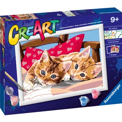 Afbeelding van Ravensburger CreArt Schilderen op Nummer Twee Knuffelige Katten