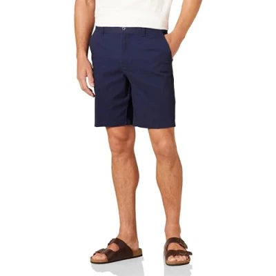 Image de Amazon Essentials Short chino extensible pour homme, coupe ajustée, 22,9 cm, bleu marine, taille 29
