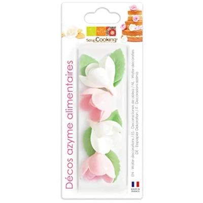 Afbeelding van ScrapCooking Decoraties met enzymen, 4 verschillende rozen en 6 groene bladeren, blisterverpakking