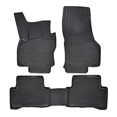 Afbeelding van J&amp;J AUTOMOTIVE 3D rubberen vloermatten set van 4, geschikt voor Touran 2 vanaf 2015, individuele pasvorm met ca. 4 5 cm hoge rand, alle seizoenen, premium kwaliteit