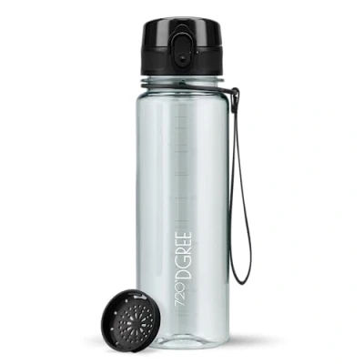 Afbeelding van 720DGREE uberBottle Tritan Drinkfles, 500 ml, CrystalClear + fruitzeef, ideale drinkfles voor kinderen, school, sport, yoga, wandelen, reizen, werken, auto, BPA vrij