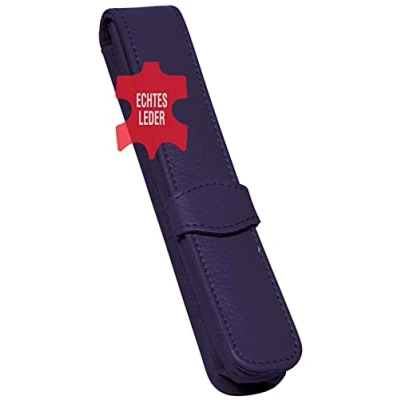 Image de ONLINE Étui En Cuir Pour Un Stylo │ Trousse Elégante Toutes Les Marques Véritable, Porte Noir Cadeau Toute Occasion Dimensions : (Lxlxh) 14,5 X 2,5 Cm