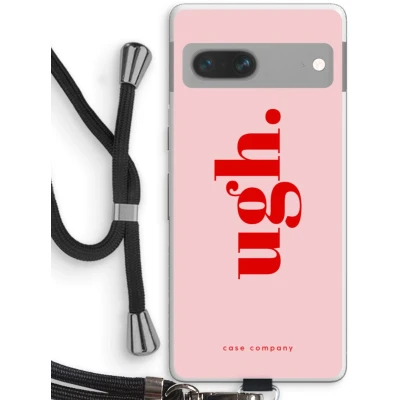 Afbeelding van Case Company® hoesje met Koord geschikt voor Google Pixel 7 Ugh Telefoonhoesje Zwart Bescherming aan alle Kanten en Over de Schermrand