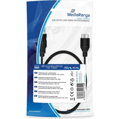 Afbeelding van MediaRange USB 3.0 aansluitkabel MRCS153 Micro stekker A+B