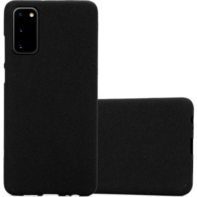 Afbeelding van Cadorabo Hoesje geschikt voor Samsung Galaxy S20 in FROST ZWART Beschermhoes gemaakt van flexibel TPU silicone Case Cover