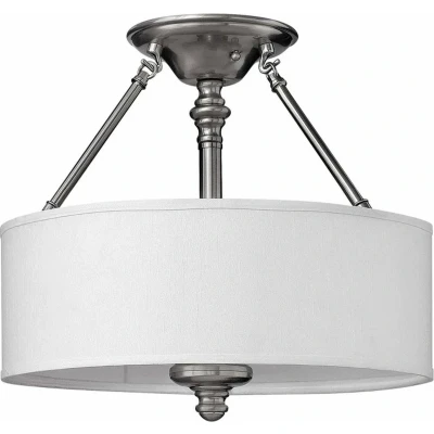 Afbeelding van Hinkley LED Plafondlamp Sussex 3X E27 Max 60W Dimbaar Brushed Nickel