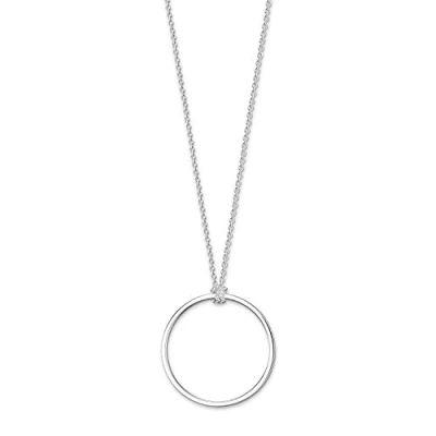 Afbeelding van Thomas Sabo Uniseks halsketting van 925 sterling zilver met cirkelhanger, zilverkleurig, Geen edelsteen