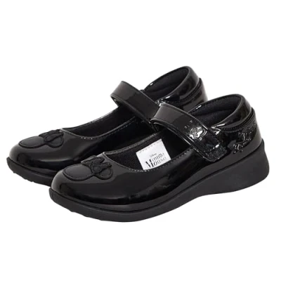 Afbeelding van Disney Schoolschoenen voor meisjes, Minnie Mouse, feestschoenen, zwart lakleer, met eenvoudige sluiting, zwart.