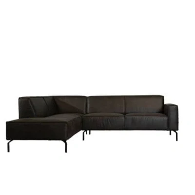 Afbeelding van Bronx71® Industriële hoekbank Kansas eco leer antraciet links
