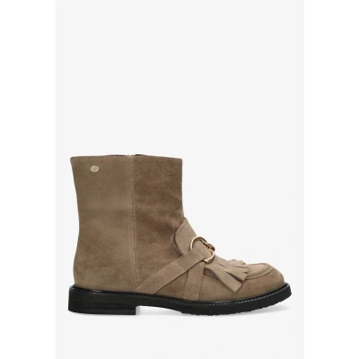 Afbeelding van Fred de la Bretoniere Paris HAY Cowboy/Bikerlaarsjes, Dames, Maat: 41, Dark taupe Schoenen