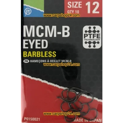 Afbeelding van Preston MCM B Eyed Barbless (10 pcs) Maat : 12