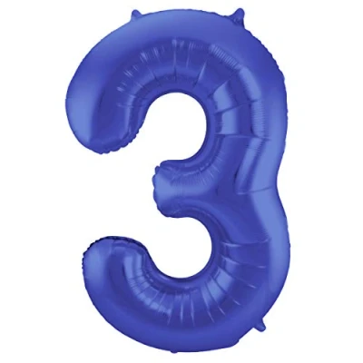 Image de Feuille de ballon Figure 3 Bleu mate 86cm