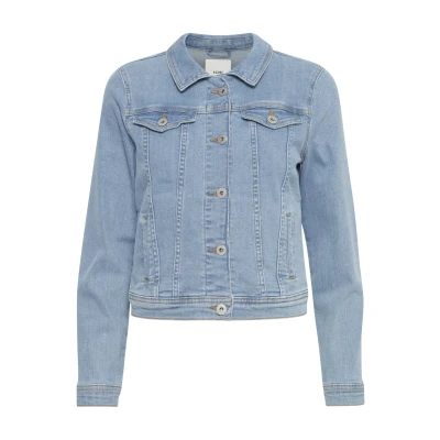 Afbeelding van ICHI Ihstamp Spijkerjas, Dames, Maat: 40, Light blue