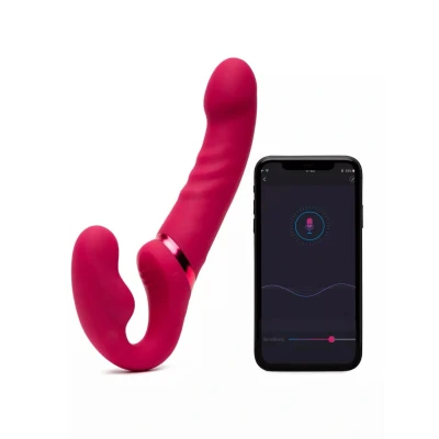 Afbeelding van Lapis Strapless Strap on Vibrator Roze Levensecht Gevoel