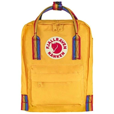 Afbeelding van Fjällräven Kanken rainbow MINI CITY Rugzak Warm yellowrainbow pattern, Dames, Maat: One Size, yellow pattern