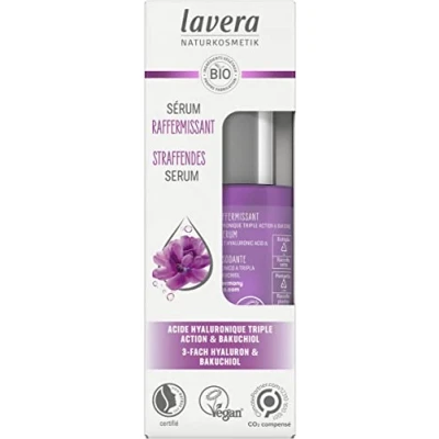 Afbeelding van lavera Verstevigend serum drievoudig hyaluron en bakuchiol gezichtsserum zonder nanodeeltjes alcoholvrij hydratatie gezichtsverzorging veganistisch biologisch (1 x 30 ml)