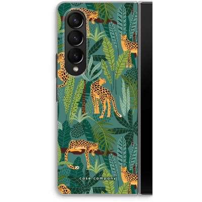 Afbeelding van Case Company® hoesje geschikt voor Samsung Galaxy Z Fold4 Luipaard 2 Soft Cover Telefoonhoesje Bescherming aan alle Kanten en Schermrand